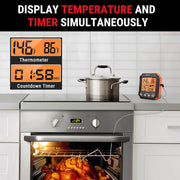 LABART TP716 Digital Meat Thermometer for Grilling Oven Safe with 1 Meat Probes